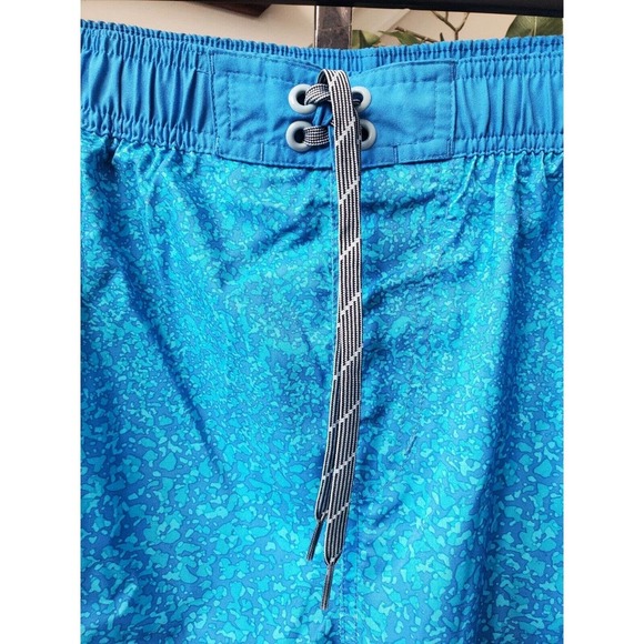 Nike Men's Blue 100% Polyester Pull On Swim Trunk Logo Print Shorts Size 2XL - Picture 3 of 12
